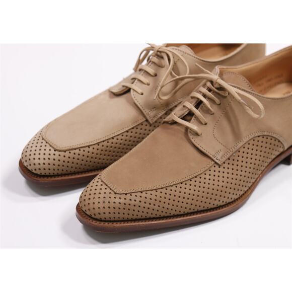 Peal & Co Brooks Brothers Beige Nubuck Brogue Suede Oxford Shoes UK 7.5 - US 8 main image 8